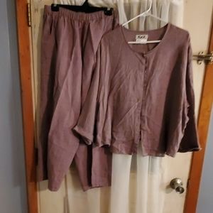 Flax 100% linen pant suit